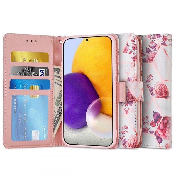 Samsung Galaxy A72 (4G 5G) Tech-Protect Marble Cover m. Pung - Pink Fashion