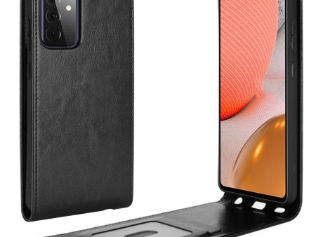 Samsung Galaxy A72 (4G   5G) Vertikalt Flip Læder Cover m. Kortholder - Sort Online Hot Sale