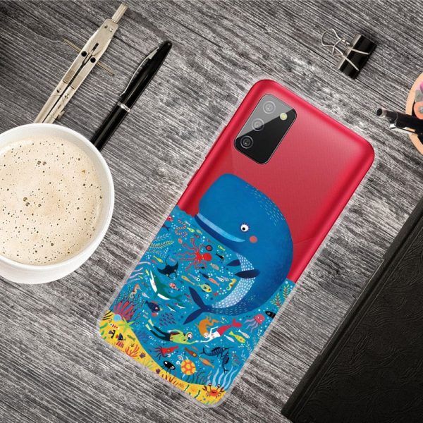 Samsung Galaxy A02s Fleksibel Plastik Cover - Hval Print Cheap