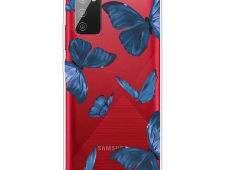 Samsung Galaxy A02s Fleksibel Plastik Cover - Sommerfugle Print For Sale