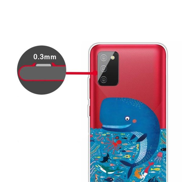 Samsung Galaxy A02s Fleksibel Plastik Cover - Hval Print Cheap