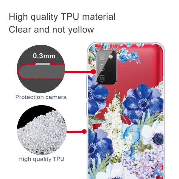 Samsung Galaxy A02s Fleksibel Plastik Cover - Blomster Print Discount