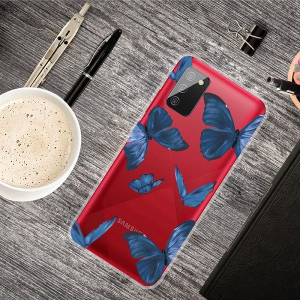 Samsung Galaxy A02s Fleksibel Plastik Cover - Sommerfugle Print For Sale