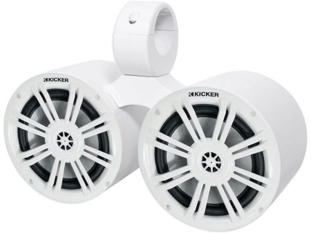 Kicker 41KM604W Dual 6-1 2  6.5  KM-Series 150W Marine Wakeboard Tower Speakers Discount