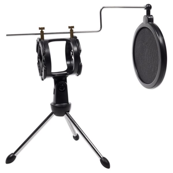 Rockville RTMS21 Desktop Tripod Microphone Stand With Pop Filter + Shock Mount Online Hot Sale