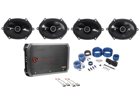 Kicker 6x8  Factory Speaker Replacement+ 4-Ch Amp For 2004 Ford F-150 Heritage Supply