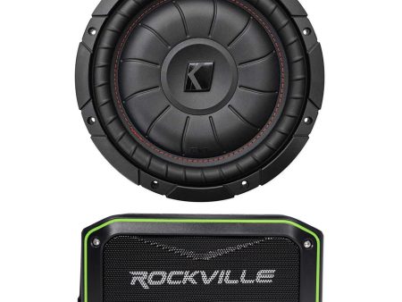 Kicker 43CVT102 COMPVT 10  800w Slim Shallow Car Subwoofer + Speaker Supply