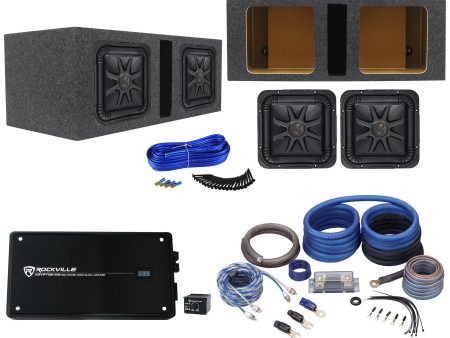 2) Kicker L7S104 10  SoloBaric L7S Subs+Vented Enclosure+1500W Amplifier+Amp Kit Online Hot Sale