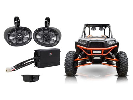 2) Kicker 6x9 Tower Speakers+Amplifier+Bluetooth Controller Polairs RZR ATV UTV Online now