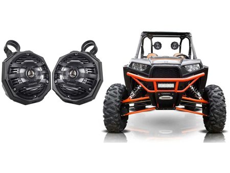 Pair 6.5  Roll Cage Roll Bar Tower Kenwood Speakers for Polaris RZR XP XP4+Pods Fashion