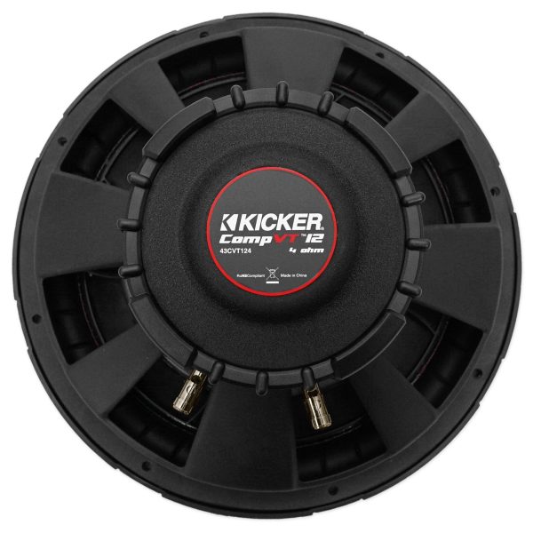 (2) Kicker 43CVT124 COMPVT 12  1600 Watt Car Subwoofers+Vented Sub Box Enclosure Sale