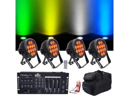 (4) Chauvet DJ SlimPar Pro H USB D-Fi Wash Lights+Bag+Controller+Cables+Remote Online now