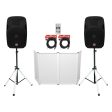 2 Rockville SPGN154 15  1600w DJ PA Speakers+Stands w LED s+Remote+Cables+Facade Online Sale