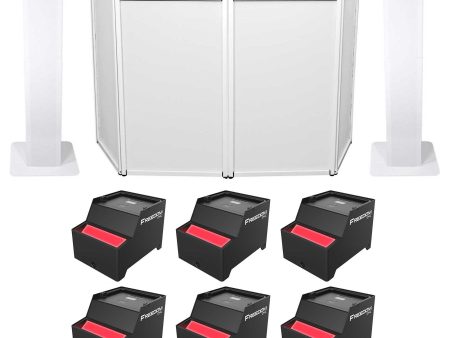 6) Chauvet DJ Freedom CYC Wireless Battery Wash Wide Up Lights+2) Totems+Facade For Sale