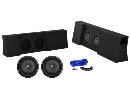 Sub Box+Kicker Subs For 2009-17 Ford F150 Super Crew+2017 F250 350 Super Duty Online