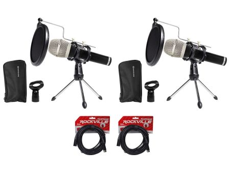 2 Beyerdynamic TG-V50 Podcast Podcasting Microphones w Stands+Cables+Pop Filters Online Hot Sale