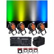 (4) Chauvet DJ SlimPar Pro H USB D-Fi RGBAW Wash Lights+Bag+Controller+Cables For Discount