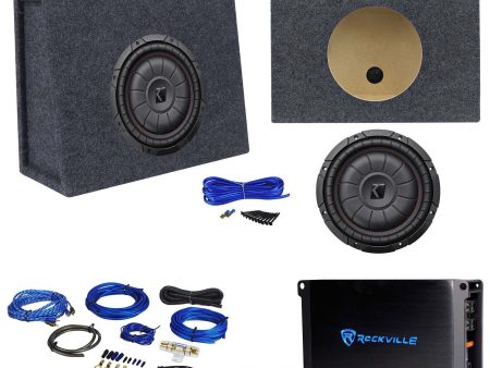 Kicker 43CVT102 COMPVT 10  800w Shallow Subwoofer+Sub Box+Mono Amplifier+Amp Kit Sale