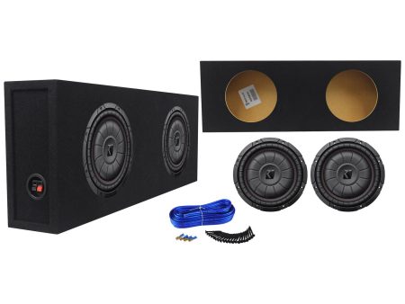 (2) Kicker 43CVT104 COMPVT 10  1600w Shallow Subwoofers+Sealed Sub Box Enclosure Online now