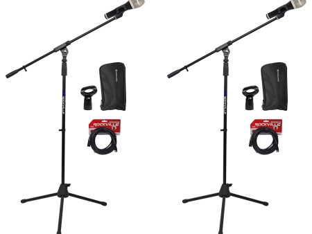 (2) Beyerdynamic TG-V50 Cardioid Dynamic Vocal Microphones Mics+Stands+Cables For Discount