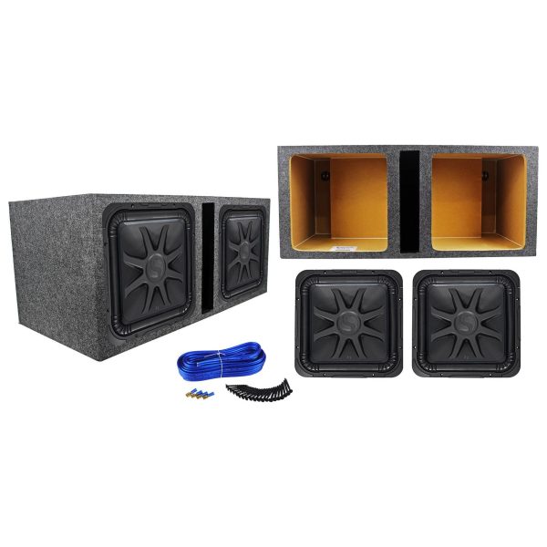 (2) Kicker L7S152 15  4000w L7S Square Car Subwoofers+Vented Sub Box Enclosure Cheap