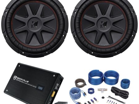 (2) Kicker 43CVR104 COMPVR 1400W 10  Car Subwoofers Subs+Mono Amplifier+Amp Kit For Cheap