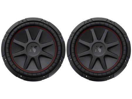 (2) Kicker 43CVR124 COMPVR 1600 Watt 12  4-Ohm DVC Car Subwoofers Subs CVR12-4 on Sale