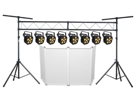 8 Chauvet DJ Ezlink Par Q6 BT Wireless Bluetooth Wash Lights+Facade+Truss System on Sale