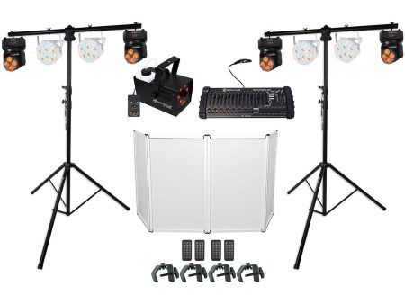 2) Rockville Stands+4) Moving Heads+4) Wash Par Can Lights+Control+Facade+ Fogger For Sale