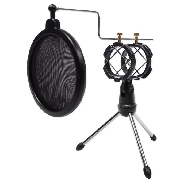 Rockville RTMS21 Desktop Tripod Microphone Stand With Pop Filter + Shock Mount Online Hot Sale