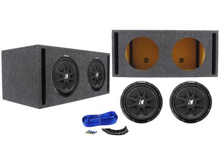 (2) KICKER 43C124 Comp 12  600 Watt Car Subwoofers+Vented Sub Box Enclosure Online Hot Sale