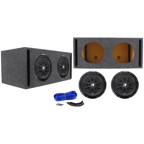 (2) KICKER 43C124 Comp 12  600 Watt Car Subwoofers+Vented Sub Box Enclosure Online Hot Sale