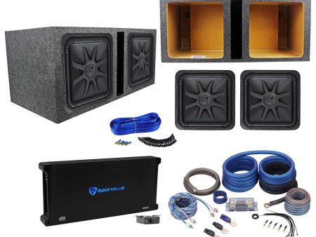 (2) Kicker 44L7S152 15  4000 Watt Solobaric L7S Subwoofers+Amp+Sub Box+Wire Kit Supply