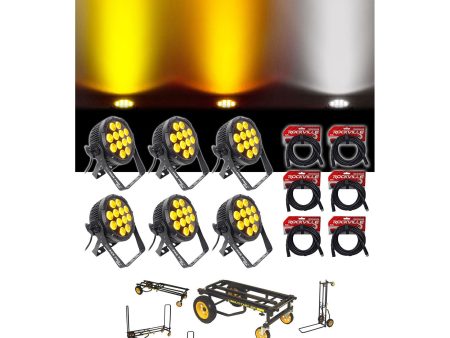 (6) Chauvet DJ SlimPar Pro W USB D-Fi LED Wash lights+Transport Cart+DMX Cables Online