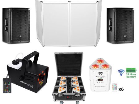 2) JBL SRX812P 12  2000w DJ PA Speakers+(6) White Wireless Lights+Fogger+Facade Online Hot Sale