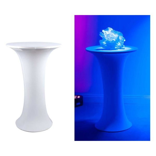 (6) Club Scene Highboy Tables w White Scrim+Carry Bag+DJ Facade+(2) Totem Stands For Cheap