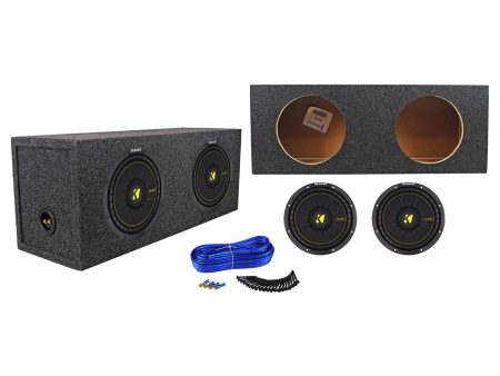 (2) Kicker 44CWCD104 CompC 10  1000W DVC Car Subwoofers+Sealed Sub Enclosure Box Supply