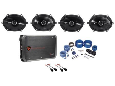 Kicker 6x8  Facotry Speaker Replacement Kit+ 4-Ch Amp For 2000-10 Ford F-650 750 Hot on Sale