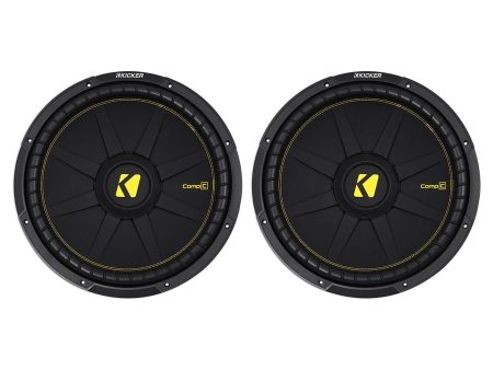 (2) KICKER 44CWCD154 CompC 15  2400w DVC 4-Ohm Car Audio Subwoofers Subs CWCD154 on Sale