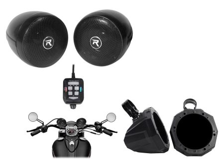 Pair 6.5  UTV Tower Speaker Pods+1.75  Clamps+Free Rockville Handlebar Speakers For Discount