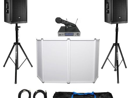 2 JBL SRX812P 12  2000w Active DJ PA Speakers Bundle with Facade & Audio Technica Wireless Mic Online Hot Sale