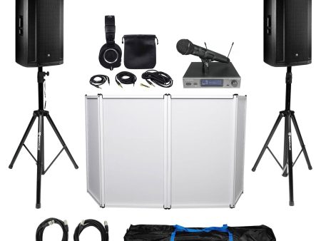 Pair JBL SRX835P 15  2000w DJ PA Speakers Bundle with Facade, Audio Technica Mic & Headphones Sale