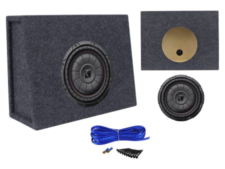 Kicker 43CVT102 COMPVT 10  800w Shallow Subwoofer+Sealed Slim Sub Box Enclosure Discount