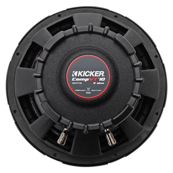 (2) Kicker 43CVT102 COMPVT 10  1600w Shallow Slim Car Subwoofers Subs CVT10-2 For Discount