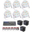 (6) Rockville RockPAR50 LED RGB DMX PAR Can Wash Lights+Controller+Cables+Bags Online