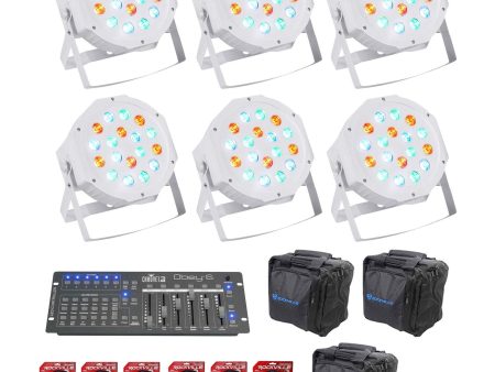 (6) Rockville RockPAR50 LED RGB DMX PAR Can Wash Lights+Controller+Cables+Bags Online