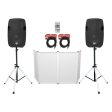 2) Rockville SPGN104 10  800w DJ PA Speakers+Stands w LED s+Remote+Cables+Facade Discount