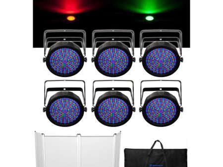 (6) Chauvet SlimPAR 64 RGBA DMX LED Wash Lights Slim Par SlimPAR64+Free Facade Fashion