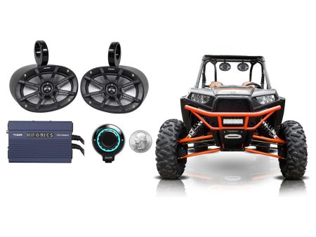 2 Kicker 6x9 Tower Speakers+2Ch Amplifier+Bluetooth Control Polairs RZR ATV UTV For Sale