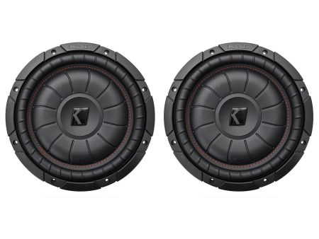 2) Kicker 43CVT104 COMPVT 10  1600 Watt Shallow Slim Car Subwoofers Subs CVT10-4 Online